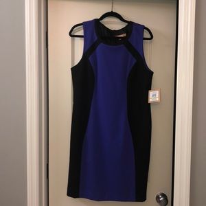 Purple and black sleeveless lined dress